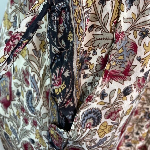 Perry Walker Womens Multicolor Floral Print Midi Dress With Tassel Sz S-M - Picture 6 of 10